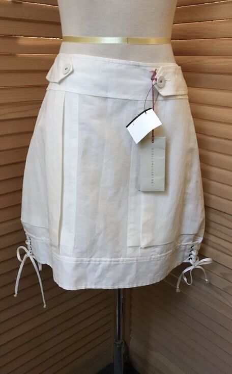 Stella McCartney Dresses & Skirts - NWT STELLA McCARTNEY SKIRT Sz 40 laced sides Silk Linen Cotton